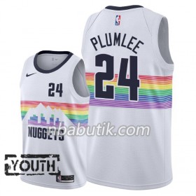 NBA Børn Trøje Denver Nuggets Mason Plumlee 24 2018-19 Nike City Edition Hvid Swingman